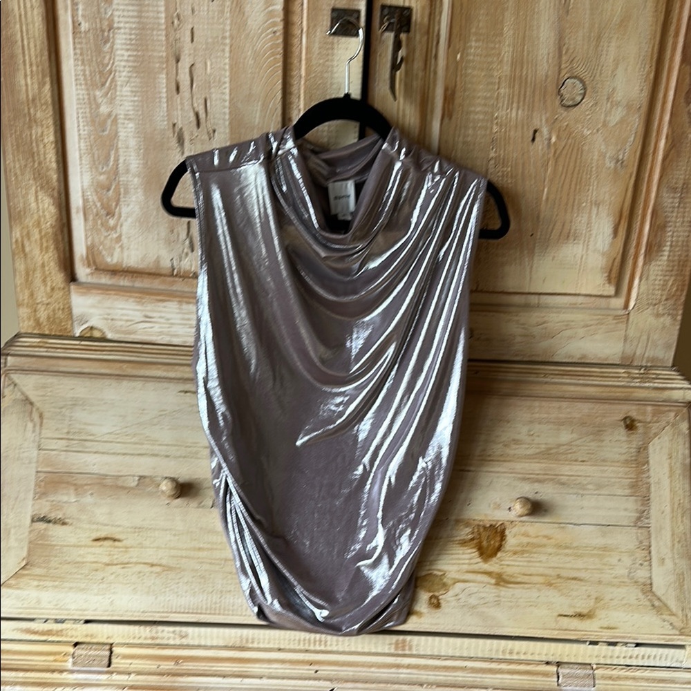 Silver Mauve  Sleeveless mock Top from Anthropologie